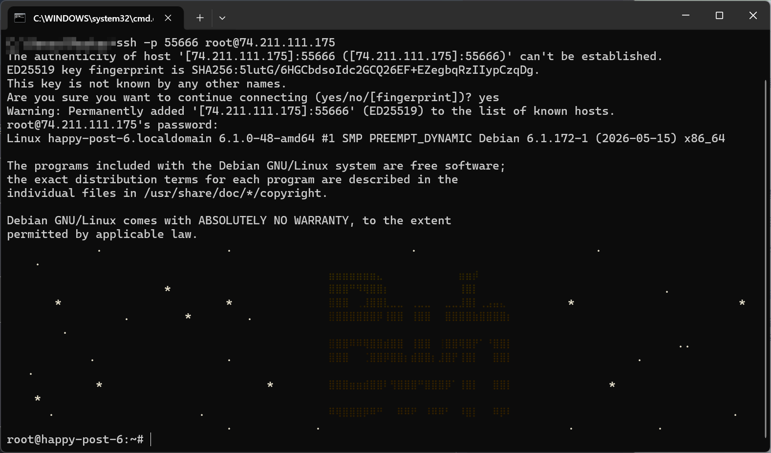 Root 密码 CMD 连接测试