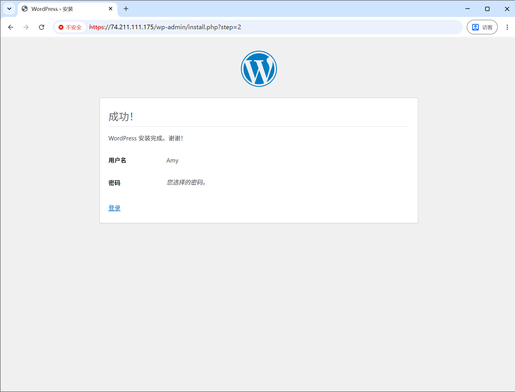 Amy WP IP 搭建成功